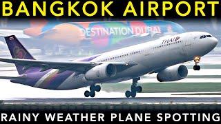 RAINY WEATHER Plane Spotting at BANGKOK SUVARNABHUMI AIRPORT | Back to back TAKEOFFS