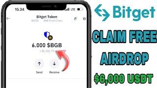 Claim Free Airdrop Bitget Token ~ $6,000 USDT on Trustwallet