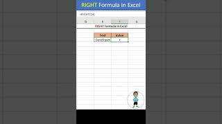 Right Formula in Excel #excel #microsoftexcel #exceltips #exceltutorial #msexcelfullcourse #shorts