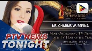 PTV News Tonight anchor Charms Espina bags Asia's most outstanding TV News Anchor and TV Host...