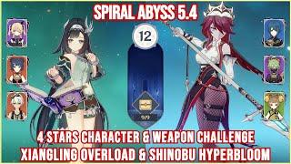 NEW Spiral Abyss 5.4 - Xiangling Overload x Shinobu Hyperbloom Full Star Clear | Genshin Impact