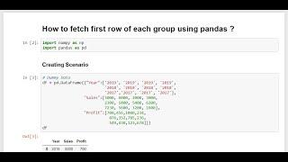 Python - How to fetch the FIRST row of each group using pandas ?