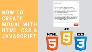 How to Create Modal with HTML, CSS & Javascript