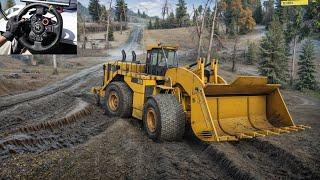 Caterpillar 993K - Driving Through Forest And Deep Muddy Road | SnowRunner | Logitech G29 Gameplay