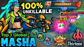 Top 1 Global Masha 100% Unkillable Gameplay Masha Best Hybrid Build + Emblem set 2022 • MLBB 2022