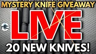 MC LIVE! MYSTERY KNIFE GIVEAWAY! 20 NEW KNIVES! + Knives & Kanoodling