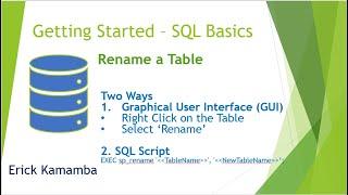 Microsoft SQL Database - Renaming a table