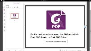 Foxit Automatically Creating a Table of Contents for a PDF Portfolio