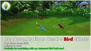 Bakies The Sims 4 Custom Content: Breadcrumbs floor decal + Small Birds