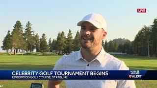 Derek Carr speaks at Tahoe celebrity golf event