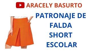 PATRONAJE DE FALDA SHORT ESCOLAR