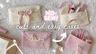 how to crochet easy NO-SEW bow pencil case of ANY size | beginner-friendly tutorial