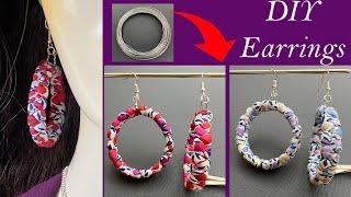 Clever Craft | DIY Liberty Fabric Rope Braided Wire Hoop Earrings Tutorial  | Loop Dangle Earrings