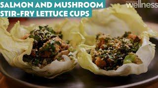 Zoe’s chilli salmon and mushroom stir-fry lettuce cups