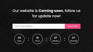 Responsive Coming Soon Page Design using HTML CSS & JavaScript