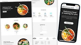 A Responsive landing website FOOD/ Design Using HTML | SCSS | JS (Адаптивная верстка сайта )