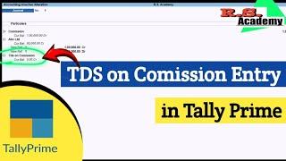 tally prime TDS on commission | tally prime TDS deduction  | section 194-h TDS Tally prime