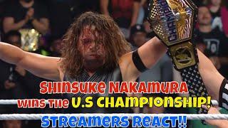 Streamers React! Shinsuke Nakamura wins the US Championship!! #wwe #wargames #championship