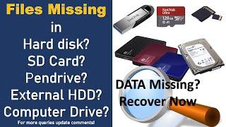 Files Not Showing in External Hard Disk | Pen drive full but no files | SD Card files missing