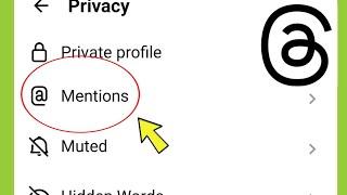 Threads app @ Mention Settings | Everyone | Profile you follow | No one