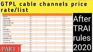 GTPL cable channels price rate/list 2020 | PART 1