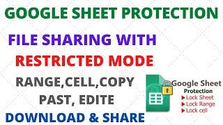 Google Sheets - Protect (Lock) Certain Cells, Ranges, Sheets, Formulas from Editing | Disable copy