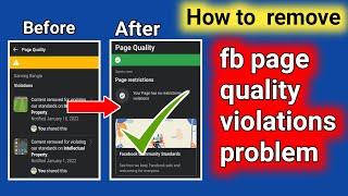 How to remove Facebook page quality violations problem .fix Facebook page quality violations