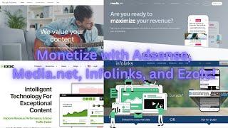 Unlock Your Blog's Earning Potential: Monetize with Adsense, Media.net, Infolinks, and Ezoic!