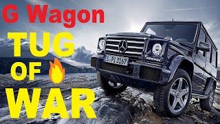 Mercedes G class,G Wagon,Toyota Land Cruiser,Volkswagen Touareg,Nissan Patrol:TUG-OF-WAR #gwagonvs