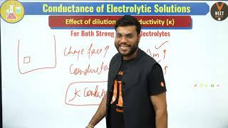 Effects Of Dilution On Conductivity and molar conductance By Arvind Arora Chemistry Class 12