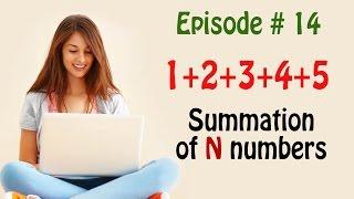 c program to find sum of n numbers (summation) using for loop