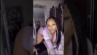 Sexy black girl twerking in her bed