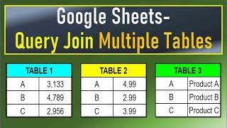Google Sheets Query Join Multiple Tables