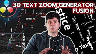 3D Text Zoom Generator / Davinci Resolve Tutorial / Fusion