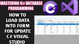 Load Records from Database in C# Windows Form for Update | Load Data From a Database Using C#