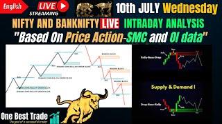 Live Nifty intraday trading | Bank nifty live trading | Live options trading | 10th July 2024 dhan