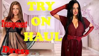 Try on Haul 4K Transparent Burgundy Dress  | Lingerie | Sheer | Mesh | Fishnet | See Through 2024