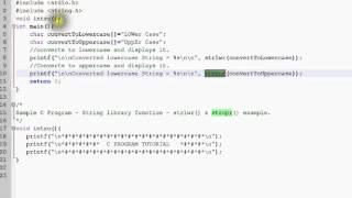 STRLWR  STRUPR FUNCTIONS IN C PROGRAM