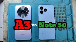 realme note 50 vs redmi a3 speed test