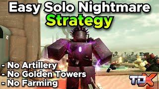 TDX Easy Solo TB Nightmare Mode Strategy (1.1K Tokens/Hour)(With Document) - Tower Defense X Roblox