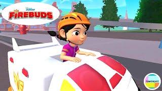  Firebuds: Violet Races Axl Around Gearbox Grove! #disney #rescue