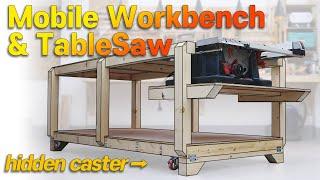 Workbench with built in Table saw [DIY, WOODWORKS]