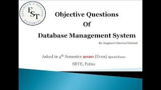 Database management system 2020 | Engineers Success Tutorial | Diploma question solution