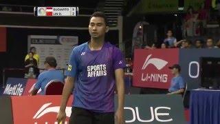 OUE Singapore Open 2016 | Badminton QF M4-MS | Tommy Sugiarto vs Lin Dan