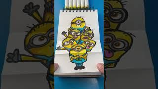 How to draw a Minions Folding Surprise!! #artlandhowtodraw #minions #art