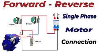 Reverse Forward Single Phase Motor Connection | single phase motor reverse forward wiring connection