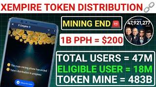 XEMPIRE TOKEN DISTRIBUTION STARTMINING END1B PPH = $200️TGE & LISTING#cats #xempireairdrop #blum