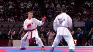 Ricardo Giegler vs Brian Ramrup. Bronze Male Kumite -67kg. 21st WKF World Karate Championships 2012