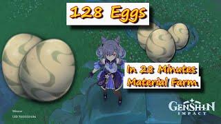 128 Eggs in 28 Minutes Liyue Region | Genshin Impact Material Farm ( How to Farm )