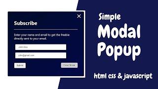 Hot to Create a Modal Popup Window with Form Using HTML CSS & JavaScript